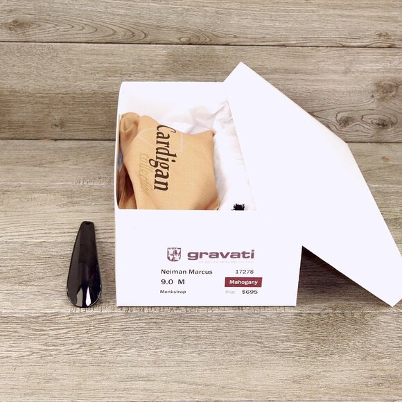 $695 Neiman Marcus GRAVATI Monkstrap 9 M Mahogany 17278 * add $15 new Trees - Picture 12 of 15